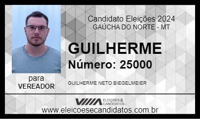 Candidato GUILHERME 2024 - GAÚCHA DO NORTE - Eleições