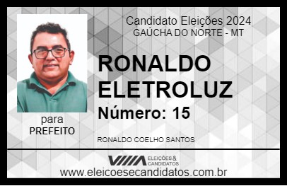 Candidato RONALDO ELETROLUZ 2024 - GAÚCHA DO NORTE - Eleições