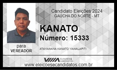 Candidato KANATO 2024 - GAÚCHA DO NORTE - Eleições