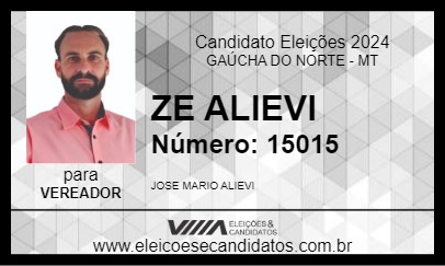 Candidato ZE ALIEVI 2024 - GAÚCHA DO NORTE - Eleições