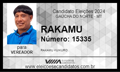 Candidato RAKAMU 2024 - GAÚCHA DO NORTE - Eleições