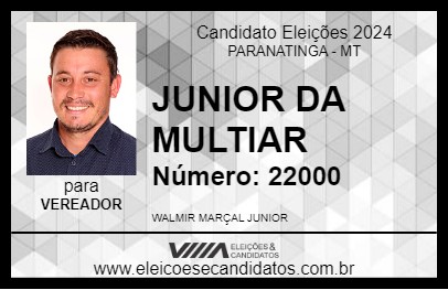 Candidato JUNIOR DA MULTIAR 2024 - PARANATINGA - Eleições