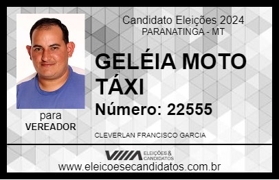 Candidato GELÉIA MOTO TÁXI 2024 - PARANATINGA - Eleições