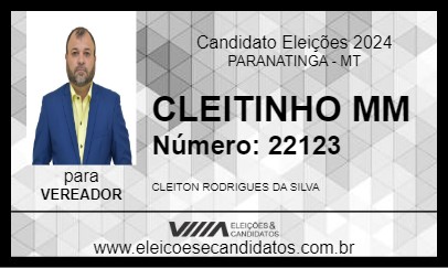 Candidato CLEITINHO MM 2024 - PARANATINGA - Eleições