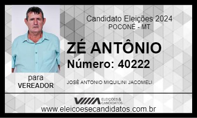 Candidato ZÉ ANTÔNIO 2024 - POCONÉ - Eleições