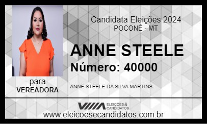 Candidato ANNE STEELE 2024 - POCONÉ - Eleições