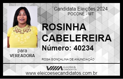 Candidato ROSINHA CABELEREIRA 2024 - POCONÉ - Eleições