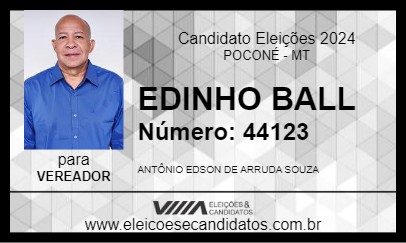 Candidato EDINHO BALL 2024 - POCONÉ - Eleições