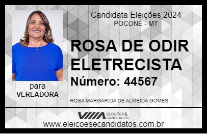 Candidato ROSA DE ODIR ELETRECISTA 2024 - POCONÉ - Eleições