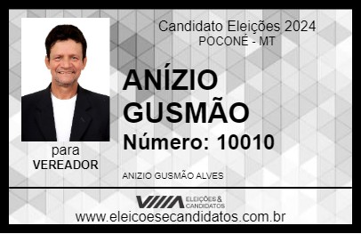 Candidato ANÍZIO GUSMÃO 2024 - POCONÉ - Eleições