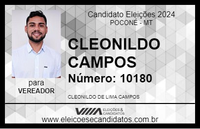 Candidato CLEONILDO CAMPOS 2024 - POCONÉ - Eleições