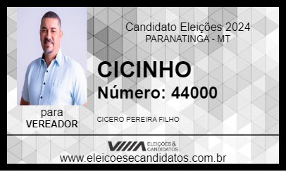 Candidato CICINHO 2024 - PARANATINGA - Eleições