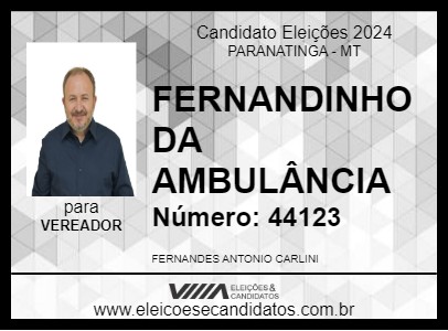 Candidato FERNANDINHO DA AMBULÂNCIA 2024 - PARANATINGA - Eleições