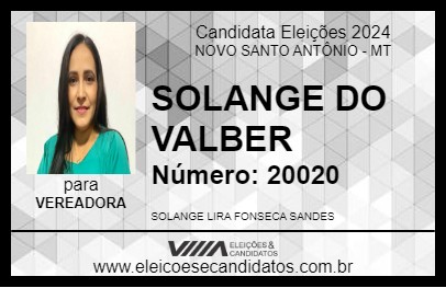 Candidato SOLANGE DO VALBER 2024 - NOVO SANTO ANTÔNIO - Eleições