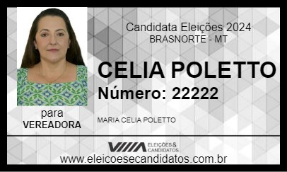 Candidato CELIA POLETTO 2024 - BRASNORTE - Eleições