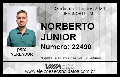 Candidato NORBERTO JUNIOR 2024 - BRASNORTE - Eleições