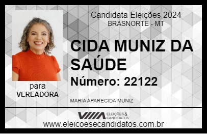 Candidato CIDA MUNIZ DA SAÚDE 2024 - BRASNORTE - Eleições