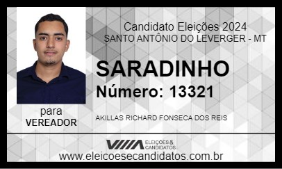 Candidato SARADINHO 2024 - SANTO ANTÔNIO DO LEVERGER - Eleições