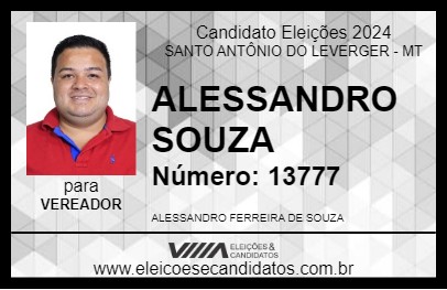 Candidato ALESSANDRO SOUZA 2024 - SANTO ANTÔNIO DO LEVERGER - Eleições