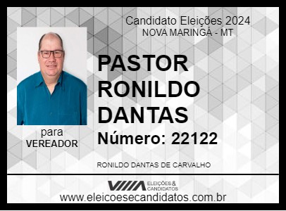 Candidato PASTOR RONILDO DANTAS 2024 - NOVA MARINGÁ - Eleições