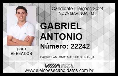 Candidato GABRIEL ANTONIO  2024 - NOVA MARINGÁ - Eleições