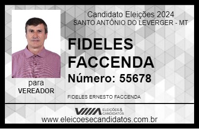 Candidato FIDELES FACCENDA 2024 - SANTO ANTÔNIO DO LEVERGER - Eleições