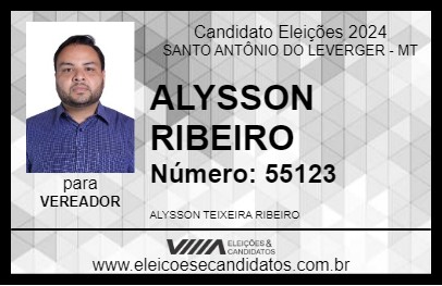 Candidato ALYSSON RIBEIRO 2024 - SANTO ANTÔNIO DO LEVERGER - Eleições