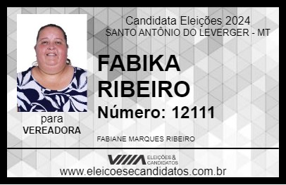 Candidato FABIKA RIBEIRO 2024 - SANTO ANTÔNIO DO LEVERGER - Eleições