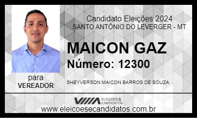 Candidato MAICON GAZ 2024 - SANTO ANTÔNIO DO LEVERGER - Eleições