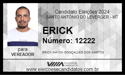 Candidato ERICK 2024 - SANTO ANTÔNIO DO LEVERGER - Eleições