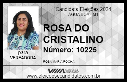 Candidato ROSA DO CRISTALINO 2024 - ÁGUA BOA - Eleições