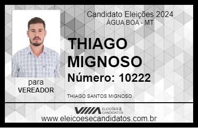 Candidato THIAGO MIGNOSO 2024 - ÁGUA BOA - Eleições