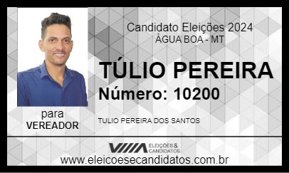 Candidato TÚLIO PEREIRA 2024 - ÁGUA BOA - Eleições