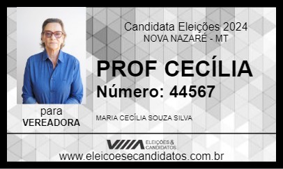 Candidato PROF CECÍLIA 2024 - NOVA NAZARÉ - Eleições