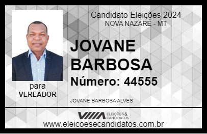 Candidato JOVANE BARBOSA 2024 - NOVA NAZARÉ - Eleições