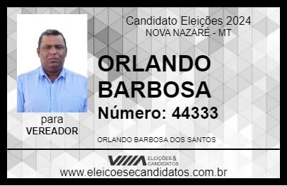 Candidato ORLANDO BARBOSA 2024 - NOVA NAZARÉ - Eleições