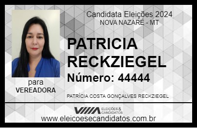 Candidato PATRICIA RECKZIEGEL 2024 - NOVA NAZARÉ - Eleições