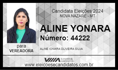 Candidato ALINE YONARA 2024 - NOVA NAZARÉ - Eleições