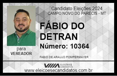 Candidato FÁBIO POMPERMAYER 2024 - CAMPO NOVO DO PARECIS - Eleições