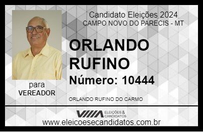 Candidato ORLANDO RUFINO 2024 - CAMPO NOVO DO PARECIS - Eleições