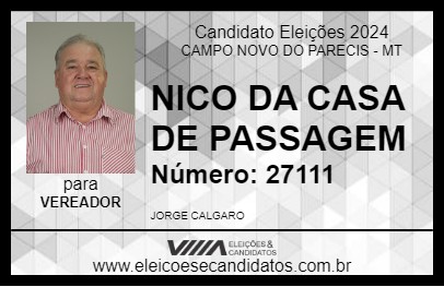 Candidato NICO 2024 - CAMPO NOVO DO PARECIS - Eleições