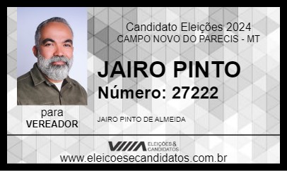 Candidato PROFESSOR JAIRO 2024 - CAMPO NOVO DO PARECIS - Eleições