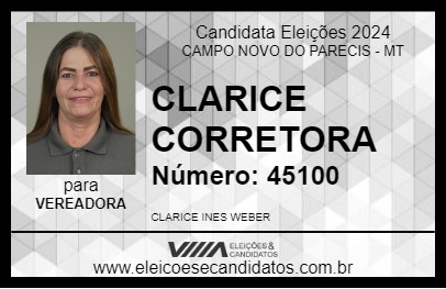 Candidato CLARICE CORRETORA 2024 - CAMPO NOVO DO PARECIS - Eleições