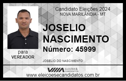 Candidato JOSELIO NASCIMENTO 2024 - NOVA MARILÂNDIA - Eleições