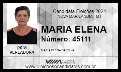 Candidato MARIA ELENA  2024 - NOVA MARILÂNDIA - Eleições