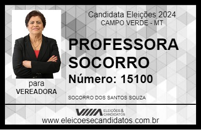 Candidato PROFESSORA SOCORRO 2024 - CAMPO VERDE - Eleições