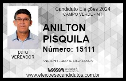 Candidato ANILTON PISQUILA 2024 - CAMPO VERDE - Eleições