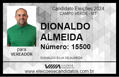 Candidato DIONALDO ALMEIDA 2024 - CAMPO VERDE - Eleições