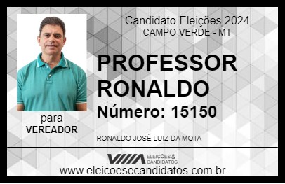 Candidato PROFESSOR RONALDO 2024 - CAMPO VERDE - Eleições