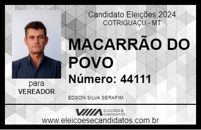 Candidato MACARRÃO DO POVO 2024 - COTRIGUAÇU - Eleições